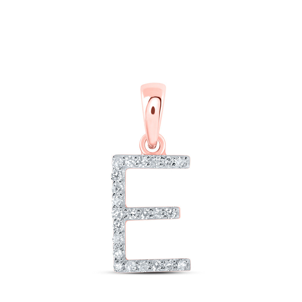 10K Yellow Or White Or Rose Gold Womens Round Diamond A Initial Letter Pendant