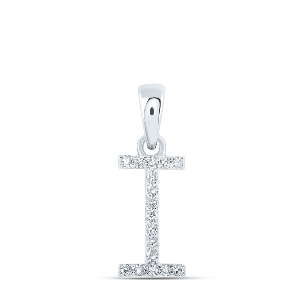 10K Yellow Or White Or Rose Gold Womens Round Diamond A Initial Letter Pendant