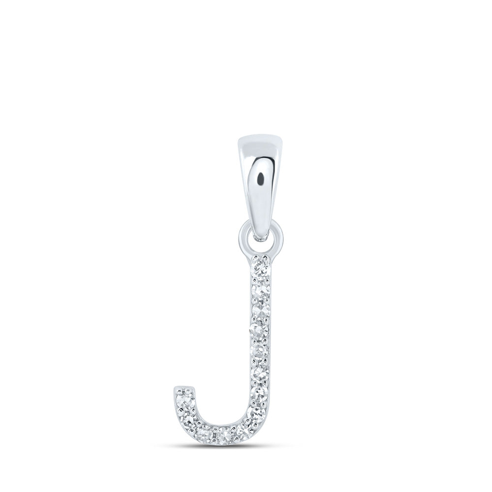 10K Yellow Or White Or Rose Gold Womens Round Diamond A Initial Letter Pendant