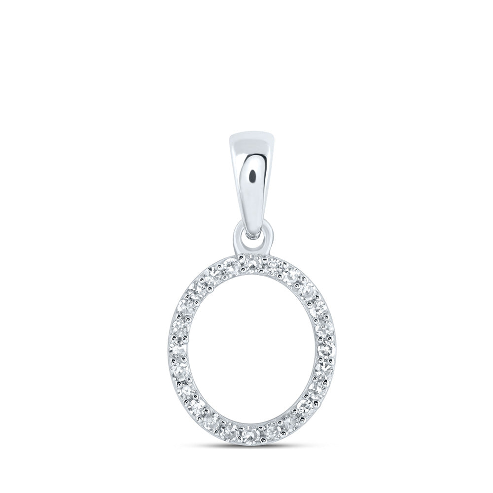 10K Yellow Or White Or Rose Gold Womens Round Diamond A Initial Letter Pendant