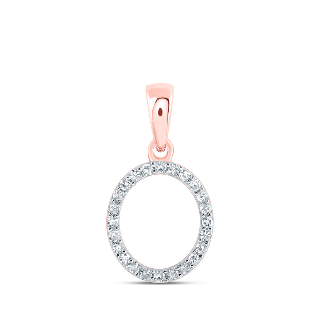 10K Yellow Or White Or Rose Gold Womens Round Diamond A Initial Letter Pendant