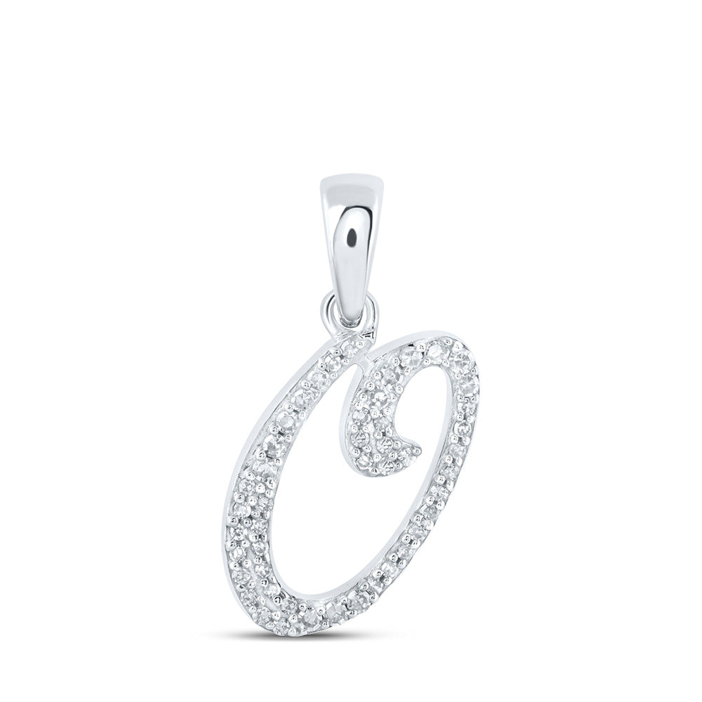 10K Yellow Or White Or Rose Gold Womens Round Diamond A Initial Letter Pendant