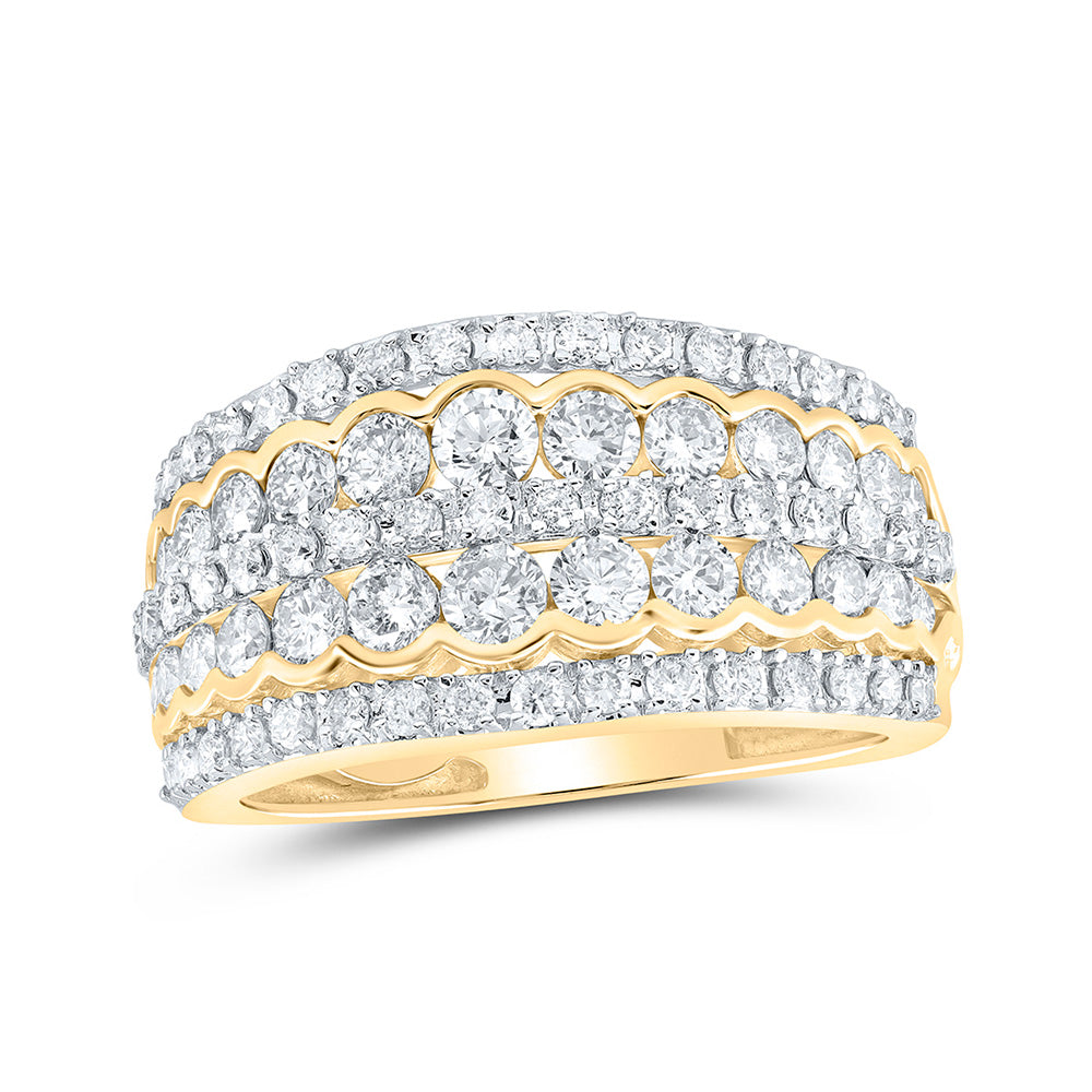 10K White Or Yellow Gold Womens Round Diamond Band Ring, Womens Size: 5-10