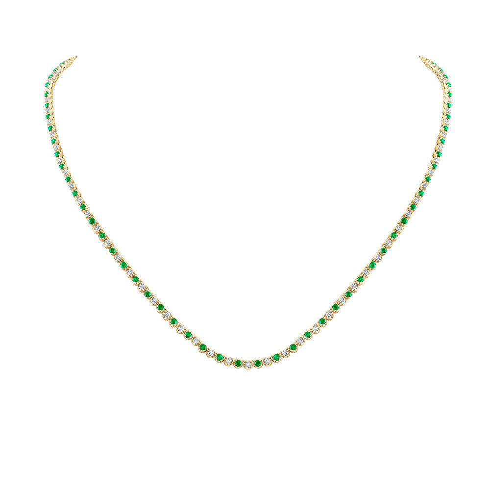 14K Rose Or Yellow Gold Womens Round Diamond Tennis Necklace 5-5/8 Cttw