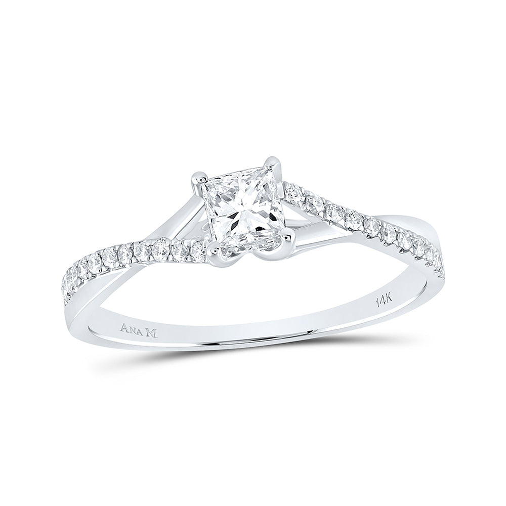 14K White Or Yellow Gold Princess Diamond Solitaire Bridal Wedding Engagement Ring , Womens Size: 5-10