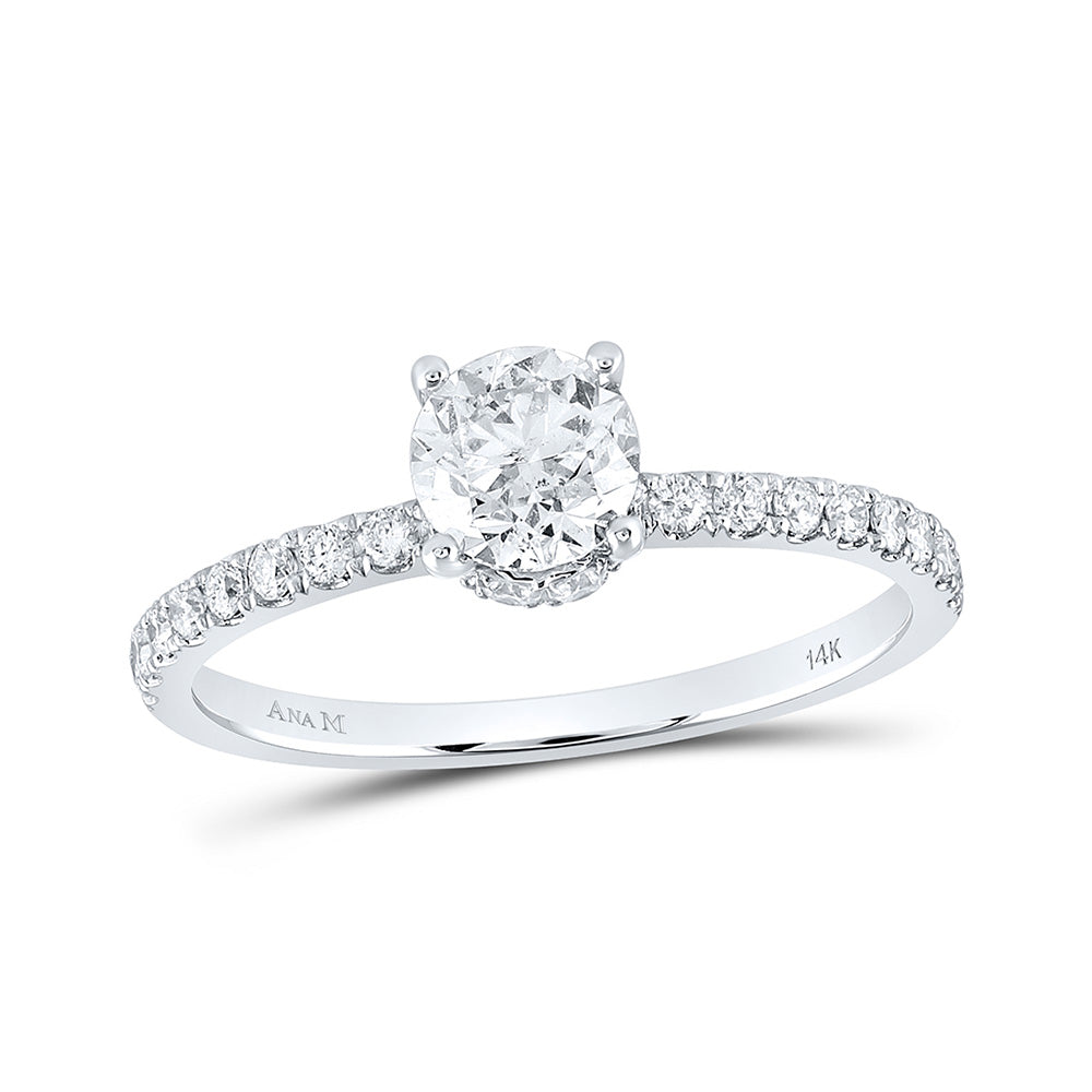 14K White Gold Round Diamond Solitaire Bridal Wedding Engagement Ring 1 Cttw, Womens Size: 5-10