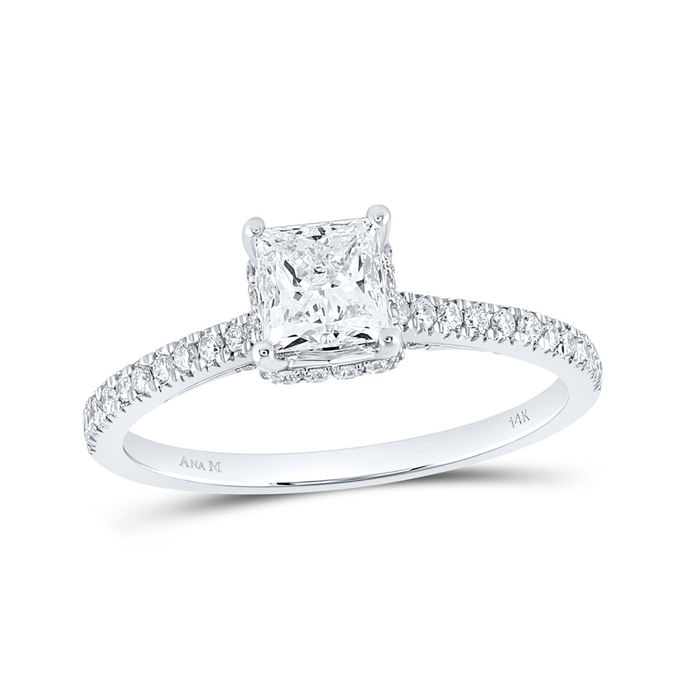 14K White Gold Princess Diamond Solitaire Bridal Wedding Engagement Ring 1 Cttw, Womens Size: 5-10