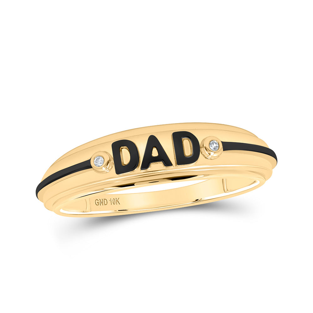 10K White Or Yellow Gold Mens Round Diamond DAD Band Ring , Mens Size: 7-13