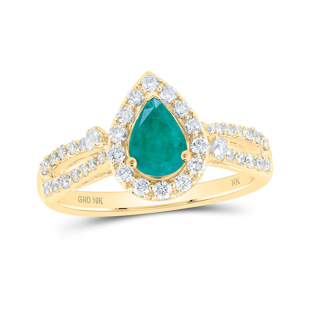 10K Yellow Or White Or Rose Gold Womens Pear Diamond Fashion Ring, Womens Size: 5-10