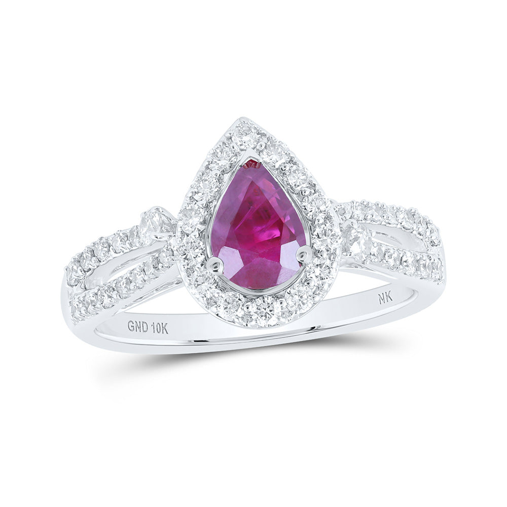 10K Yellow Or White Or Rose Gold Womens Pear Diamond Fashion Ring, Womens Size: 5-10