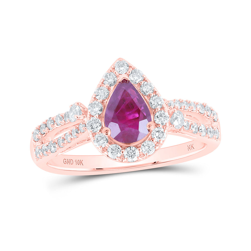 10K Yellow Or White Or Rose Gold Womens Pear Diamond Fashion Ring, Womens Size: 5-10