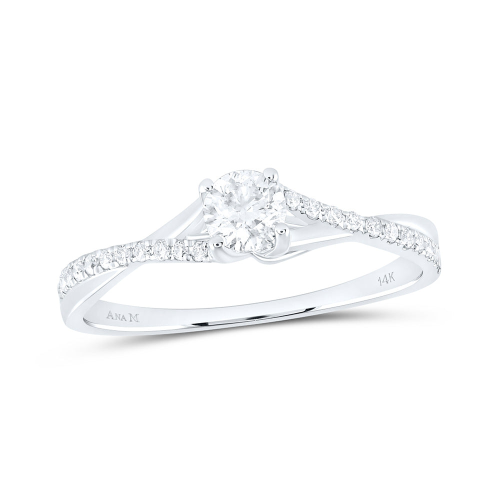 14K White Or Yellow Gold Round Diamond Solitaire Bridal Wedding Engagement Ring , Womens Size: 5-10