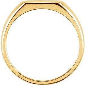 10K Yellow Gold Square 9 X 9 Mm Brush Polished Signet Ring Size 6