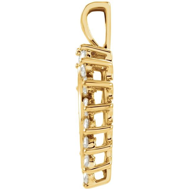 14K Yellow Gold Round I1, G-H Polished 1/2 Ctw Natural Diamond Heart Pendant