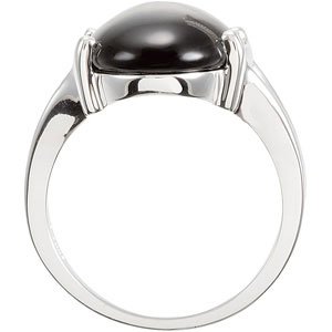 Sterling Silver Natural Black Onyx Oval 16 X 12 Mm Polished Natural Onyx Ring Size 7