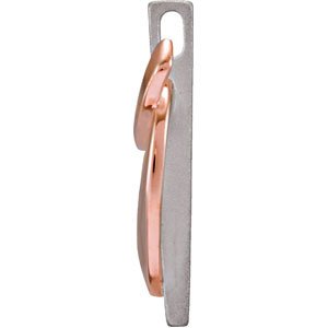 14K White/Rose Gold 28.5 X 14.3 Mm Polished Ribbon Of Courage Pendant