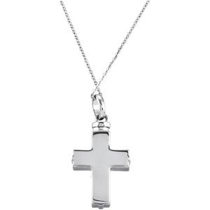 Sterling Silver Without Box Polished Woven Cross Ash Holder Necklace