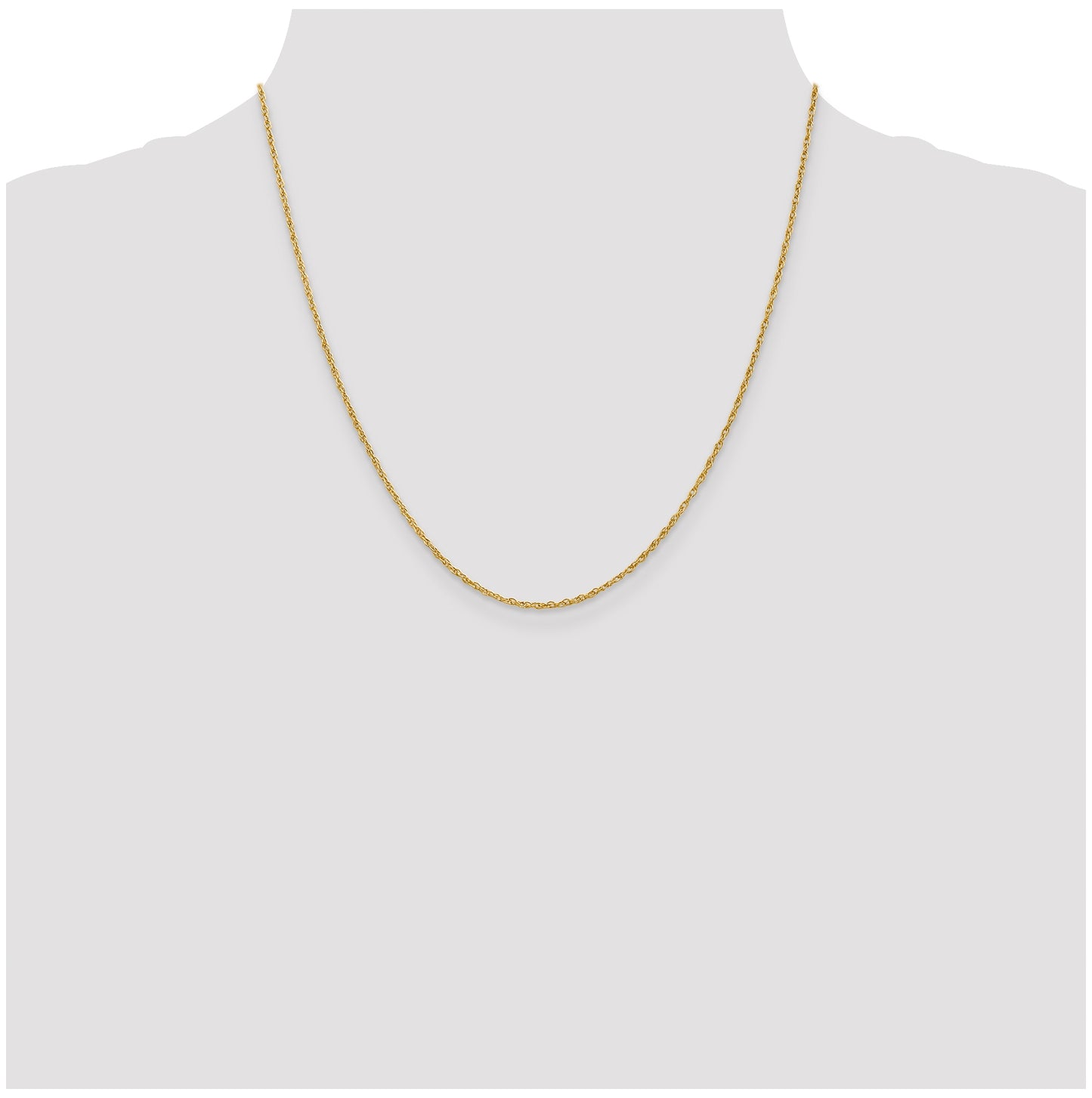 18K Yellow Gold 20 inch 1.3mm Baby Rope with Lobster Clasp Chain