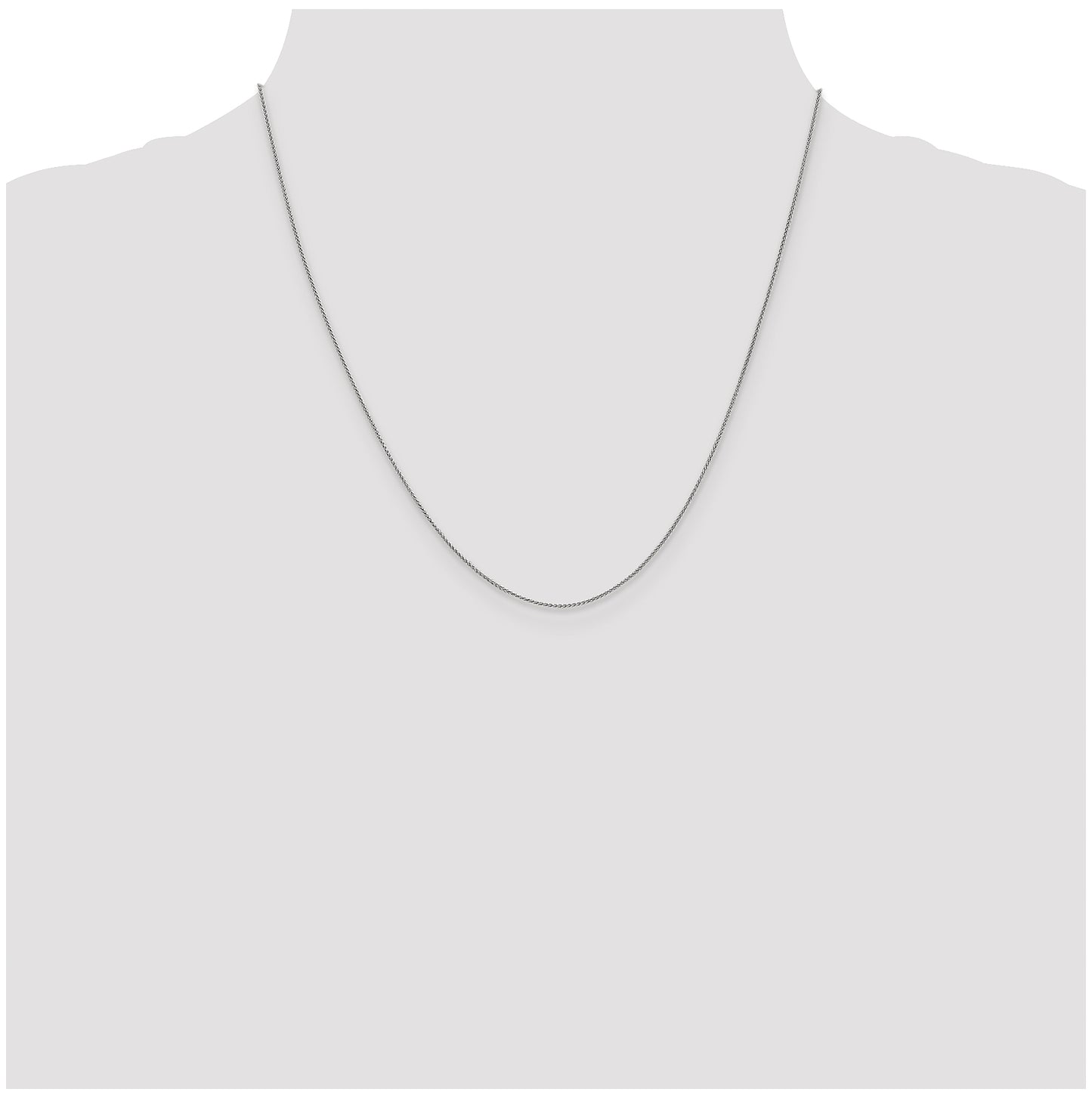 14K White Gold .8mm Spiga Chain, 20 In