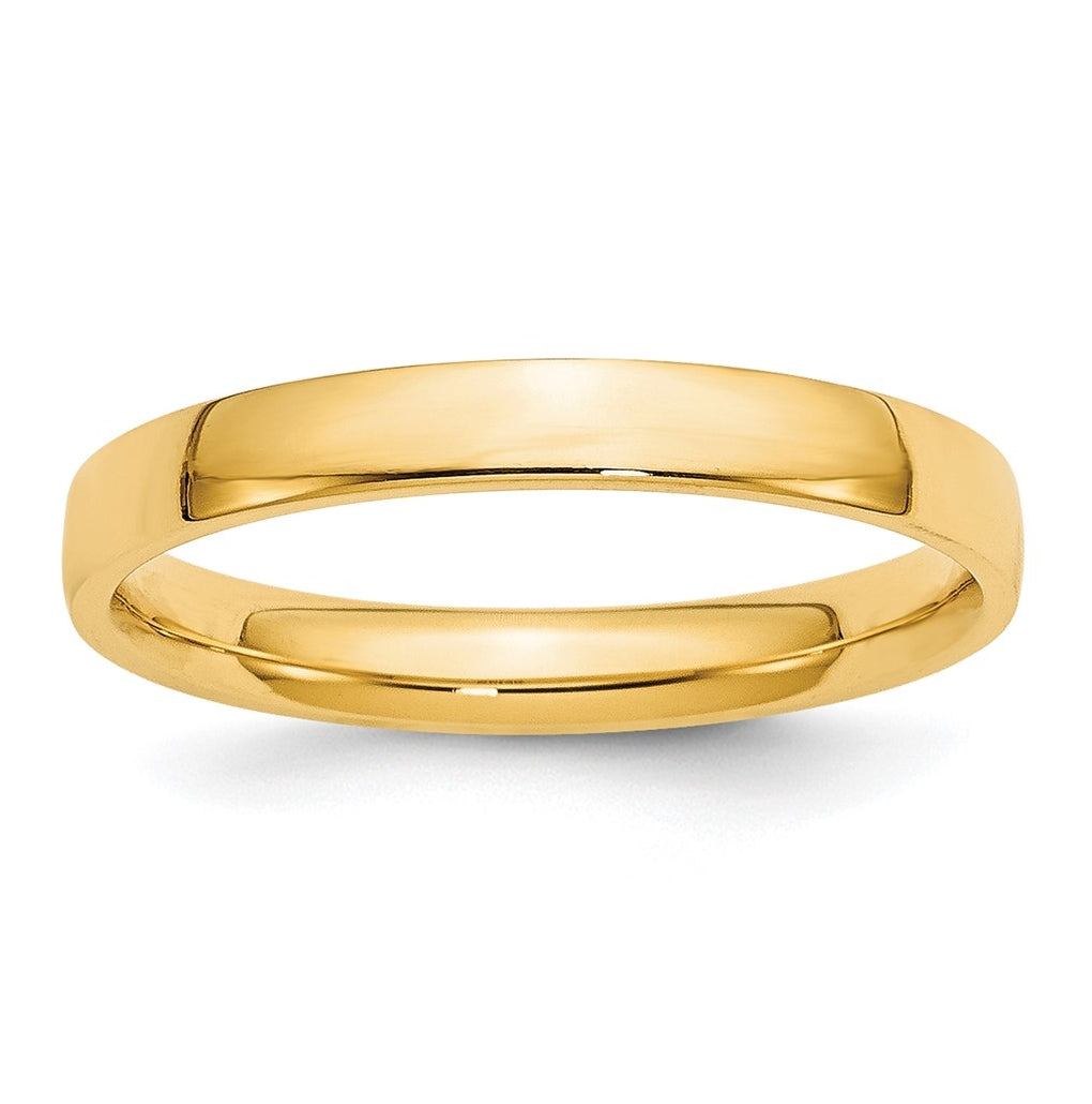 10k Yellow Or White Gold Lightweight Comfort Fit Wedding Band