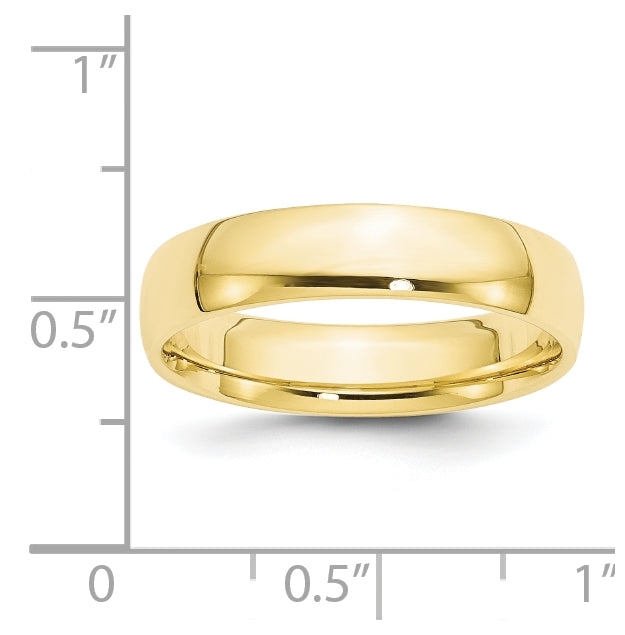 10k Yellow Or White Gold Lightweight Comfort Fit Wedding Band