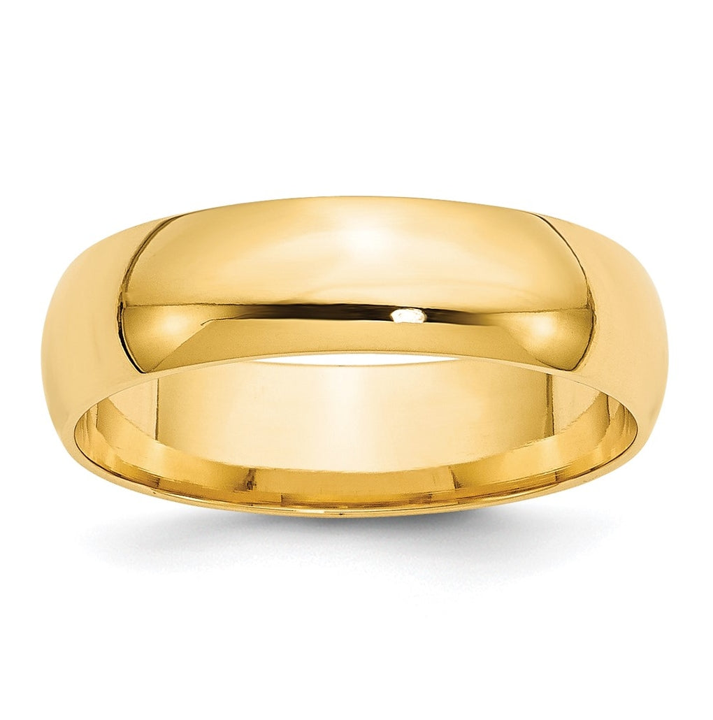 10k Yellow Or White Gold Lightweight Comfort Fit Wedding Band