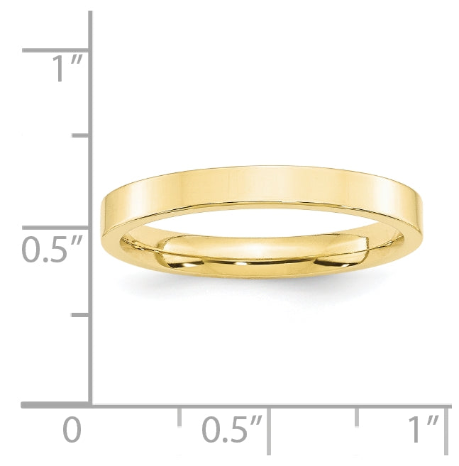 10K Yellow Or White Gold Standard Weight Flat Comfort Fit Wedding Band