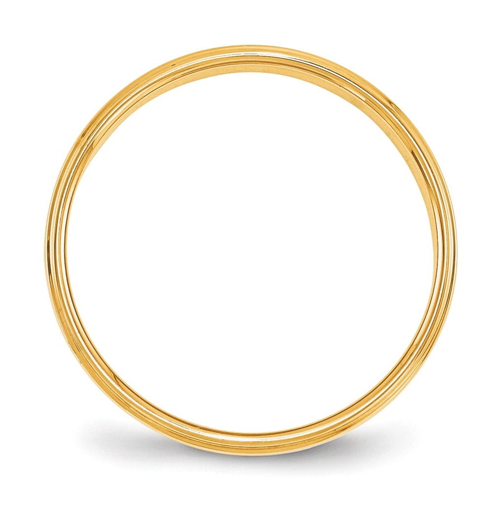 10k Yellow Or White Gold Flat with Step Edge Wedding Band