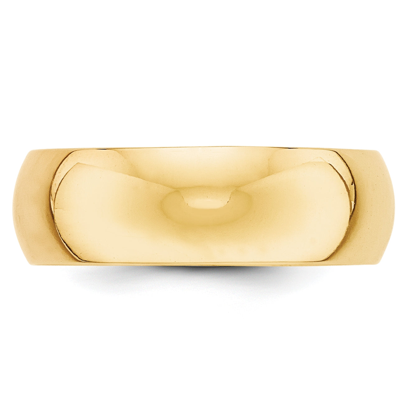 10k Yellow Gold 7mm Half Round Wedding Band Size 4.5