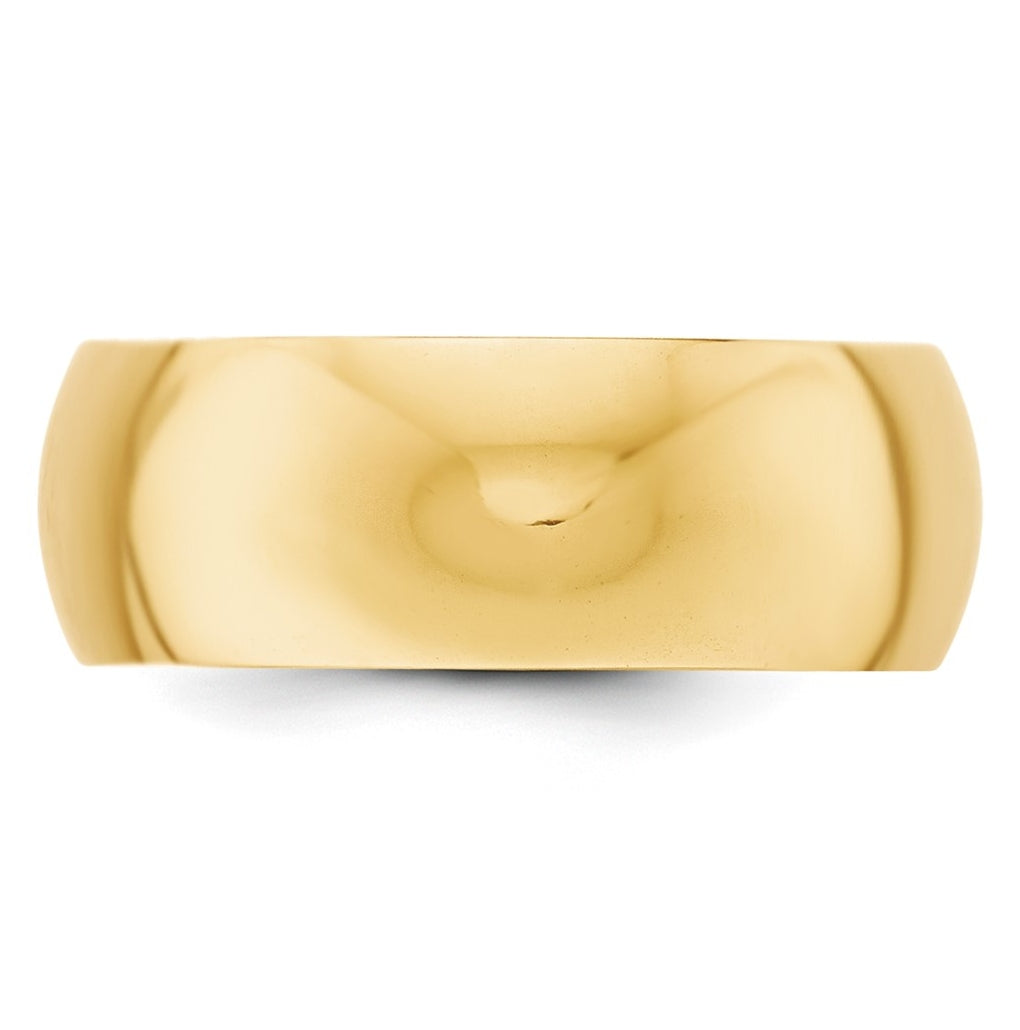 10k Yellow Or White Gold Half Round Wedding Band
