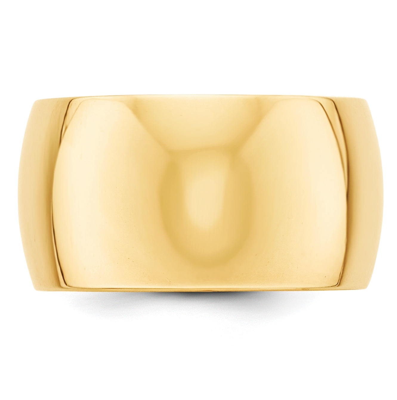 10k Yellow Gold 12mm Half Round Wedding Band Size 5