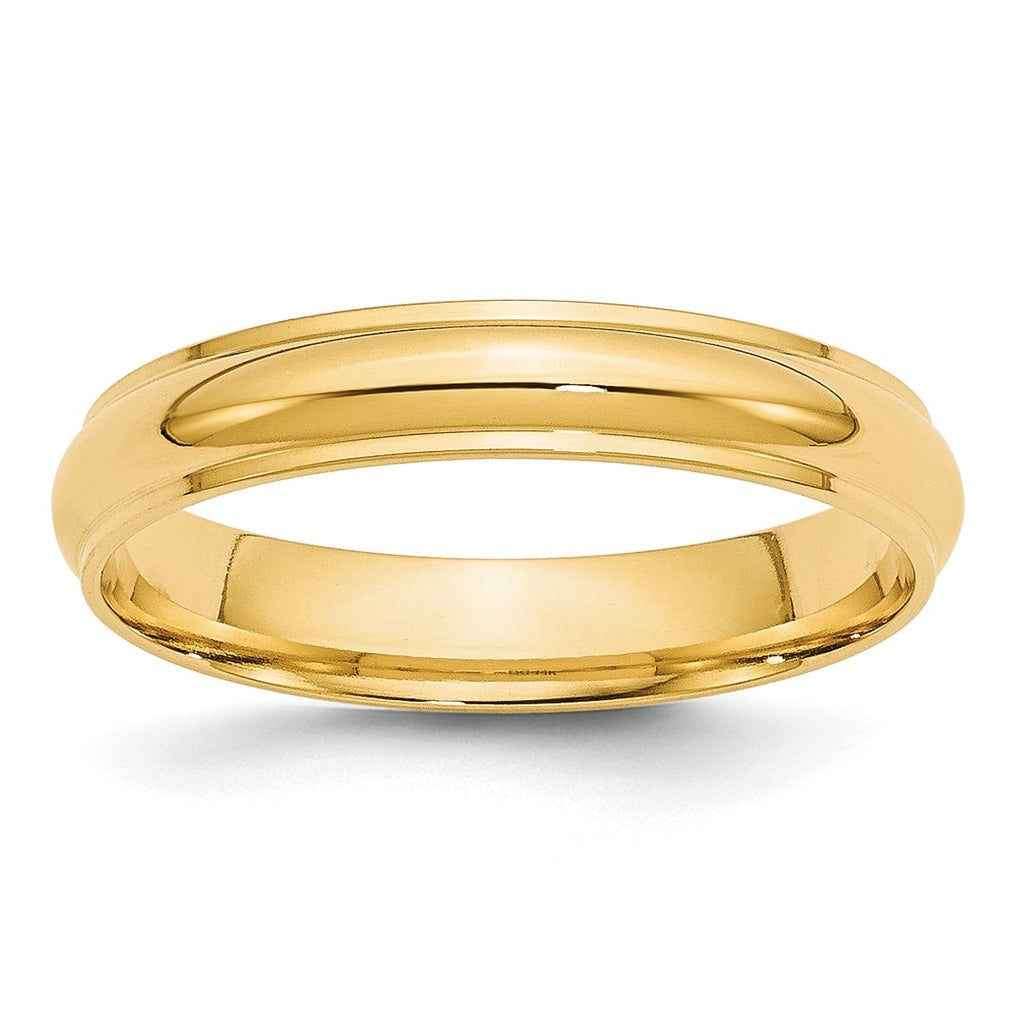 10k Yellow Or White Gold Half Round with Edge Wedding Band