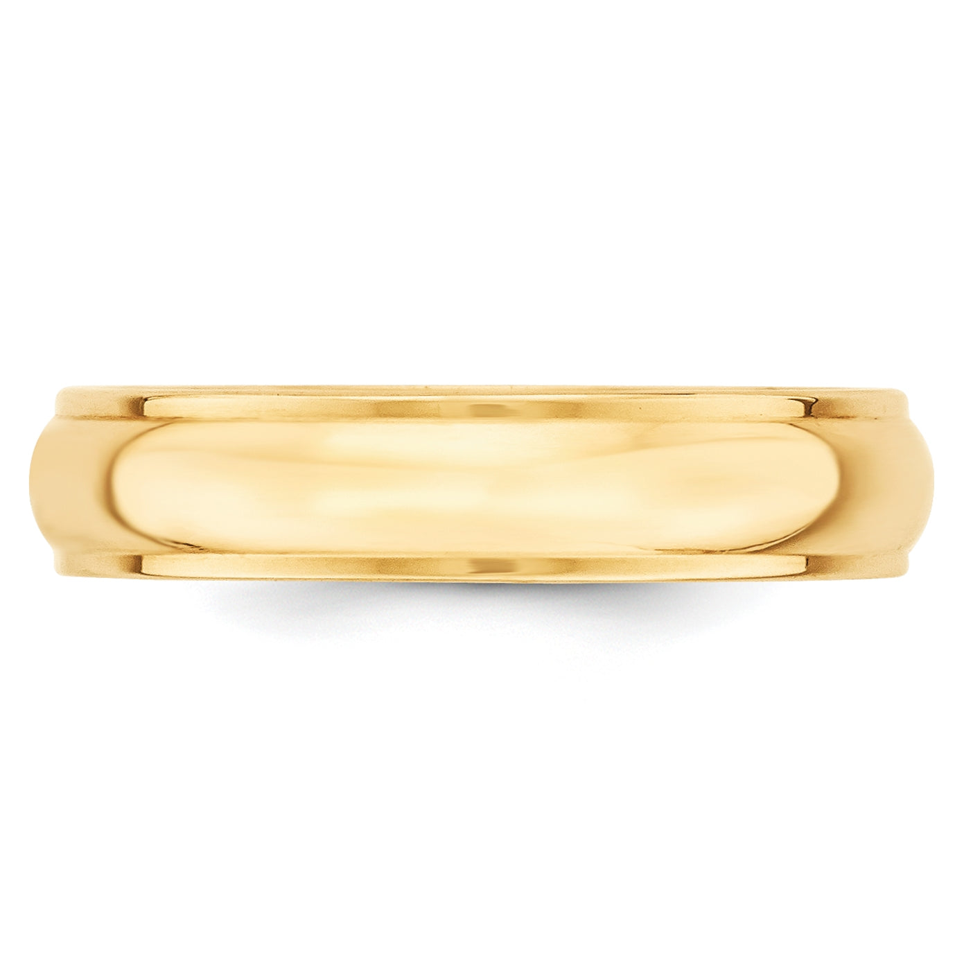 10k Yellow Gold 5mm Half Round with Edge Wedding Band Size 4.5