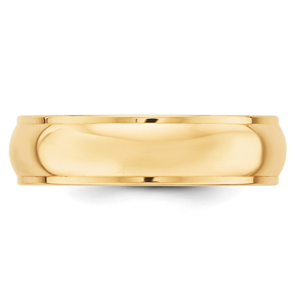 10k Yellow Or White Gold Half Round with Edge Wedding Band