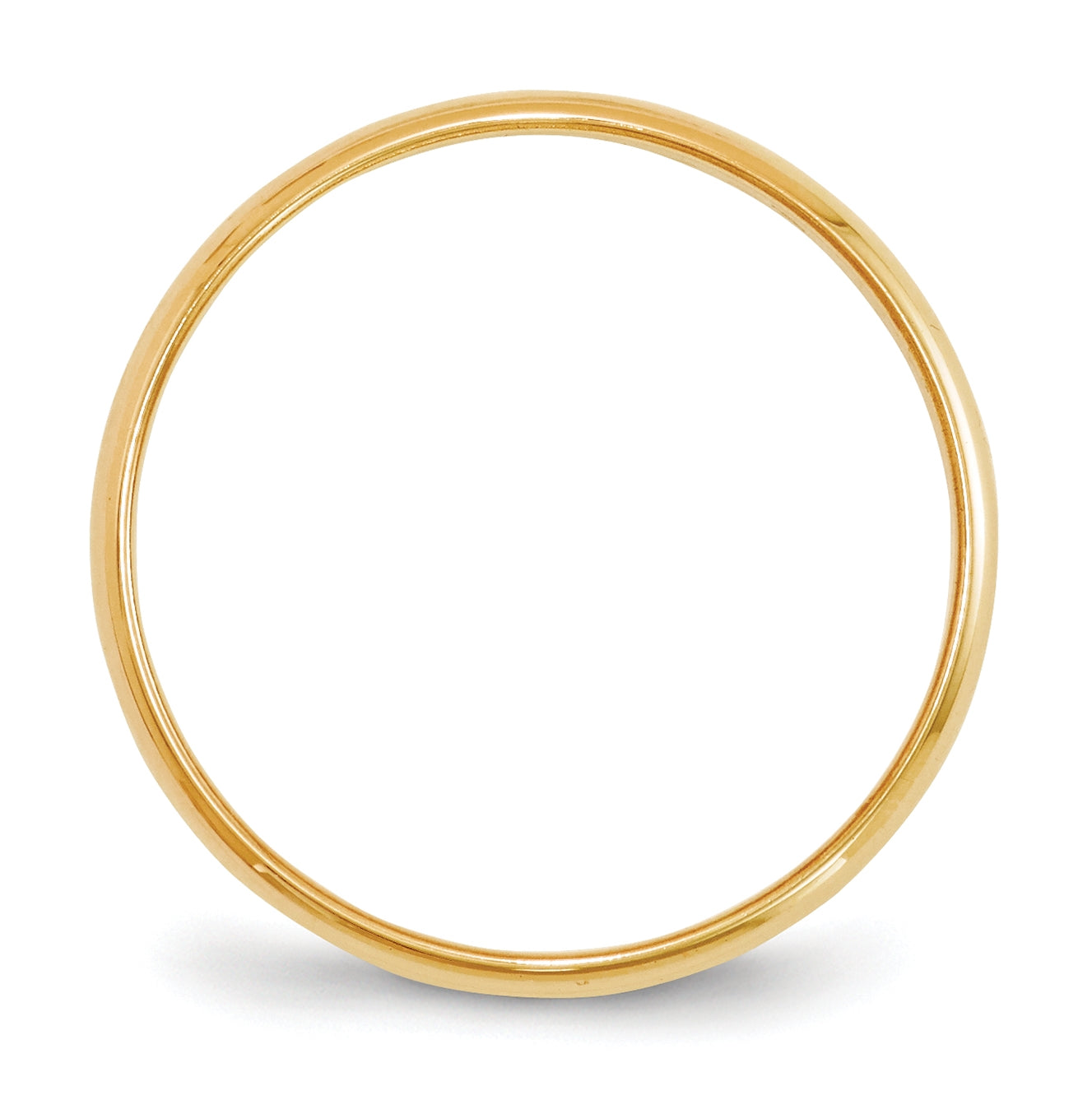 10k Yellow Gold 2mm Lightweight Half Round Wedding Band Size 5.5