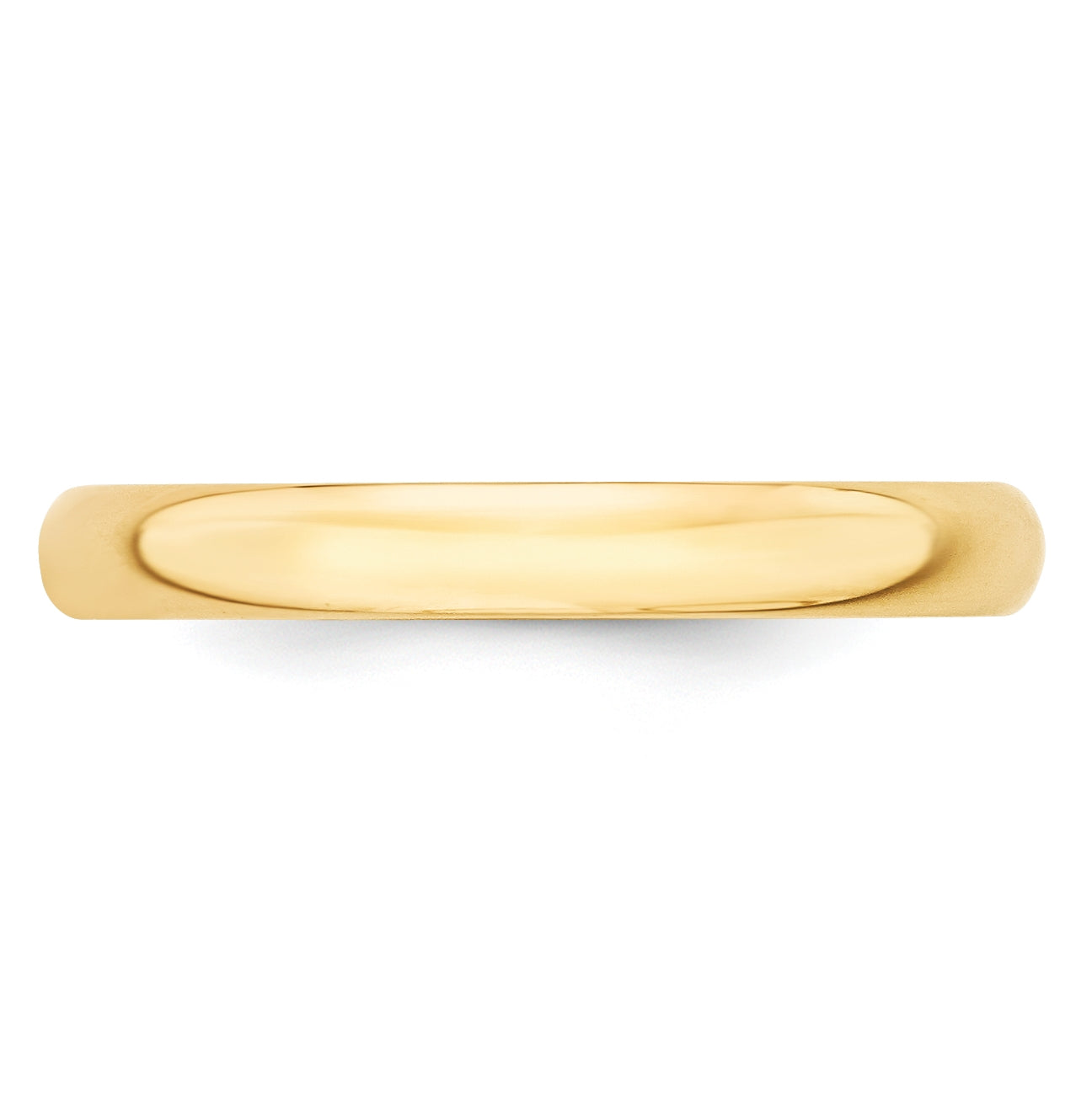 10k Yellow Gold 3mm Lightweight Half Round Wedding Band Size 5.5