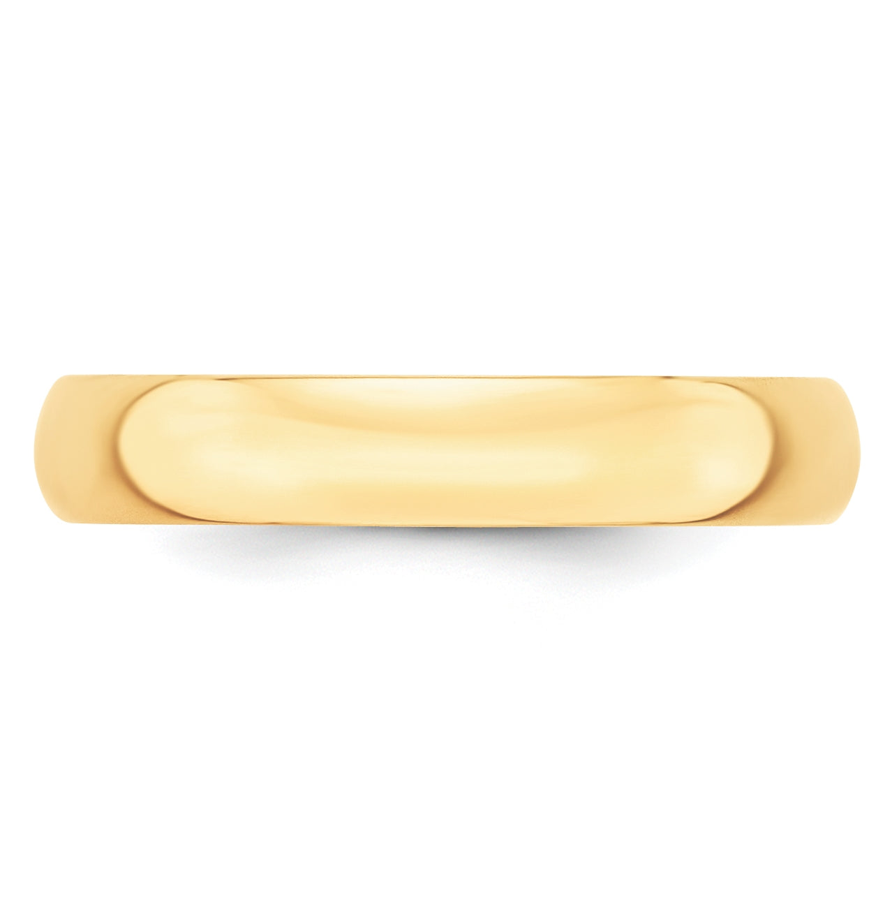10k Yellow Gold 4mm Lightweight Half Round Wedding Band Size 4.5