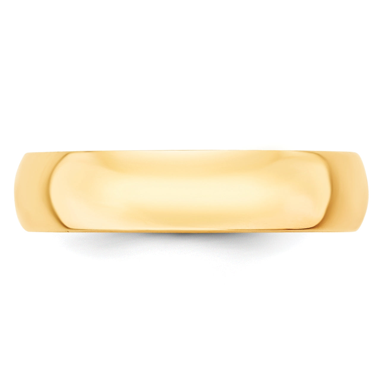 10k Yellow Gold 5mm Lightweight Half Round Wedding Band Size 4.5