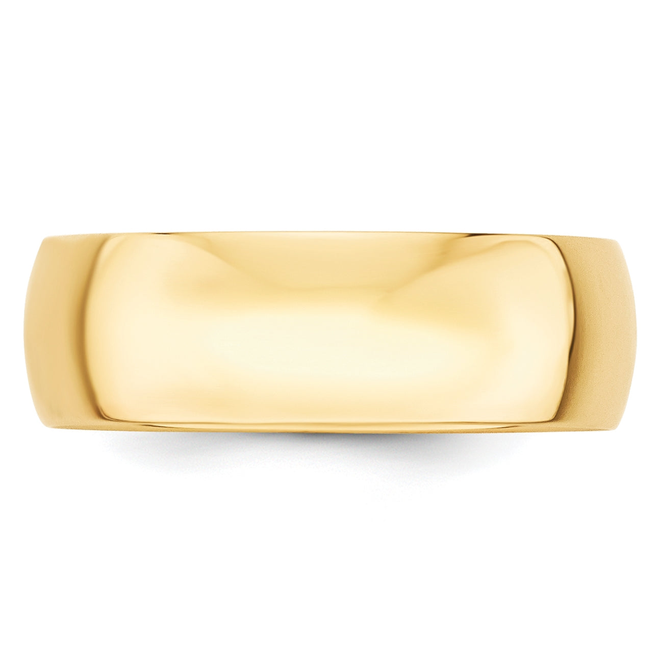 10k Yellow Gold 7mm Lightweight Half Round Wedding Band Size 4
