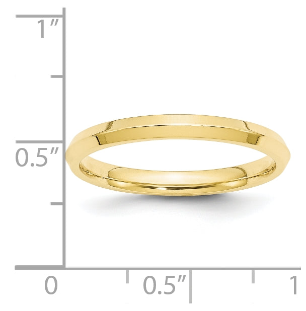10k Yellow Gold 2.5mm Knife Edge Comfort Fit Wedding Band Size 4.5