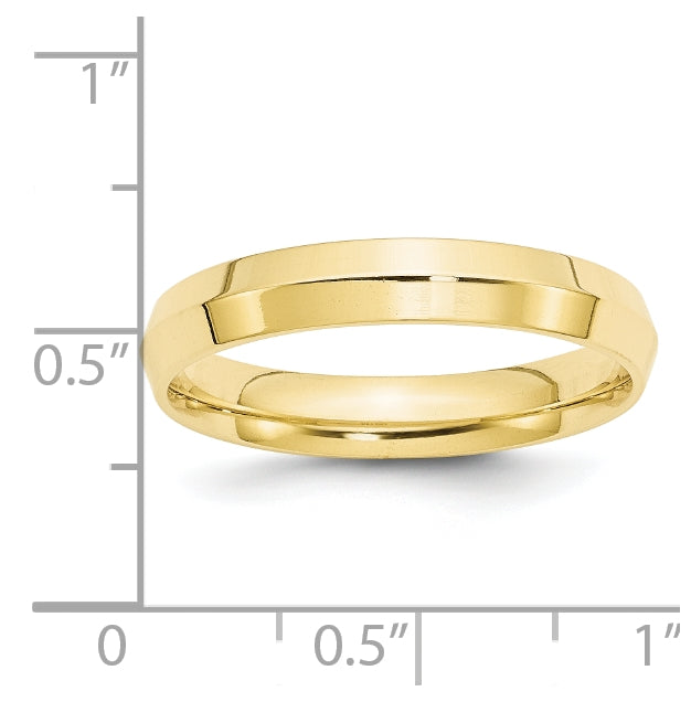 10k Yellow Gold 4mm Knife Edge Comfort Fit Wedding Band Size 4.5