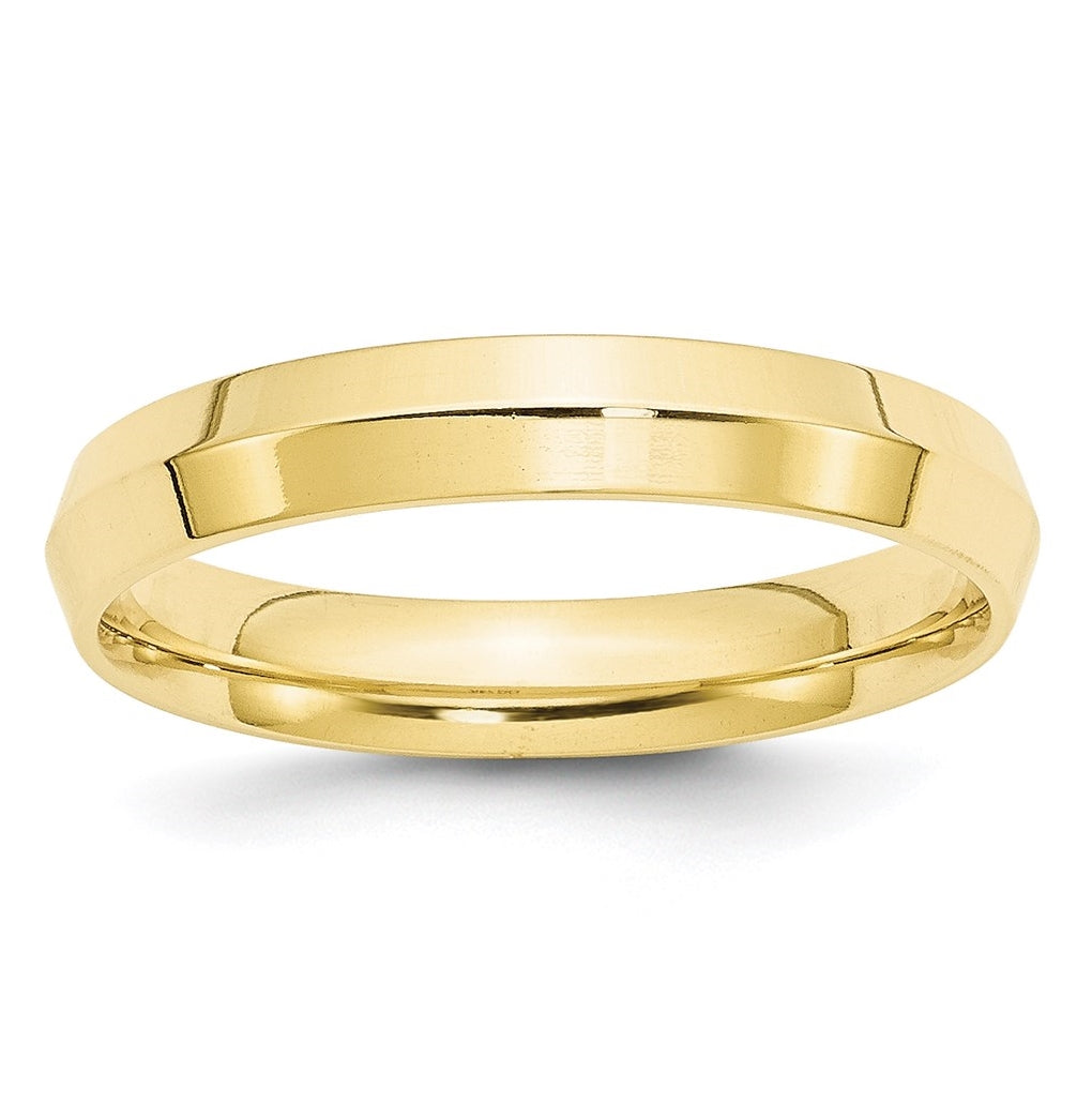 10k Yellow Gold 4mm Knife Edge Comfort Fit Wedding Band Size 4.5