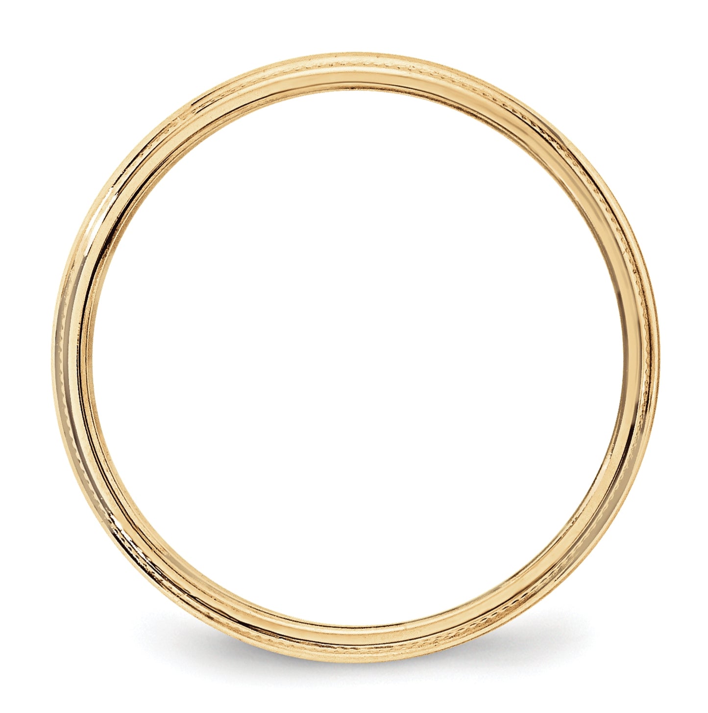 10k Yellow Gold 3mm Milgrain Half Round Wedding Band Size 5