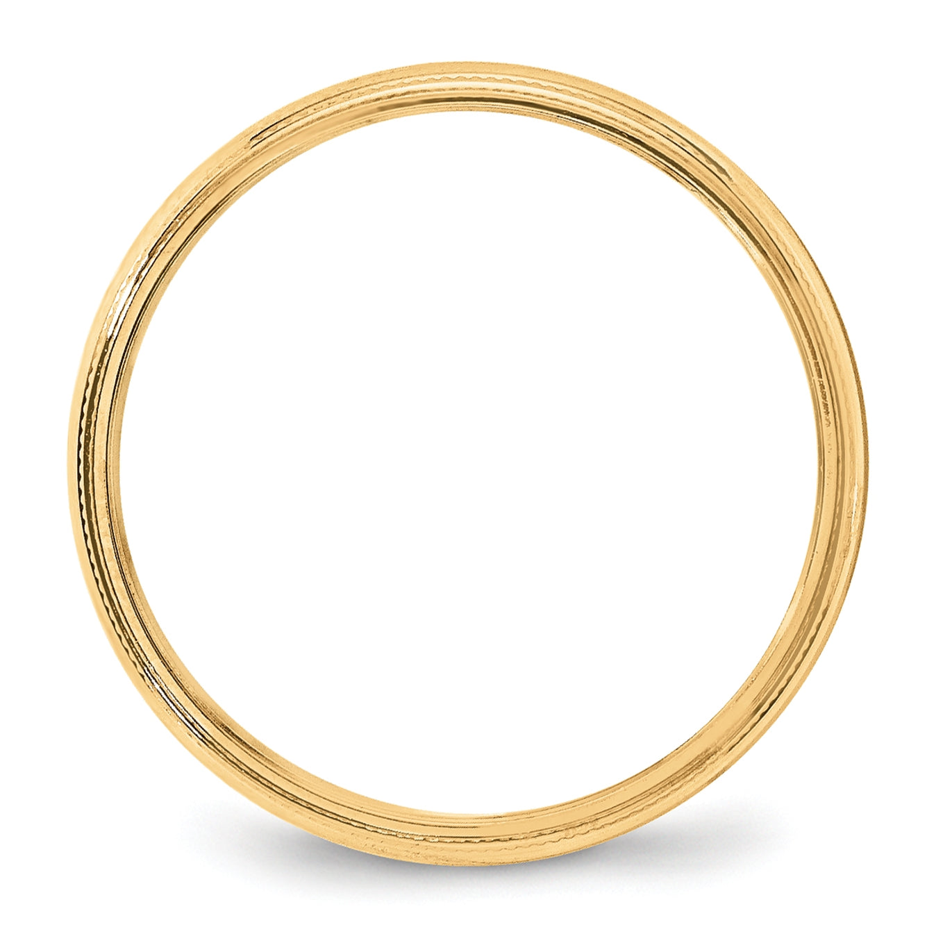 10k Yellow Gold 4mm Milgrain Half Round Wedding Band Size 5.5