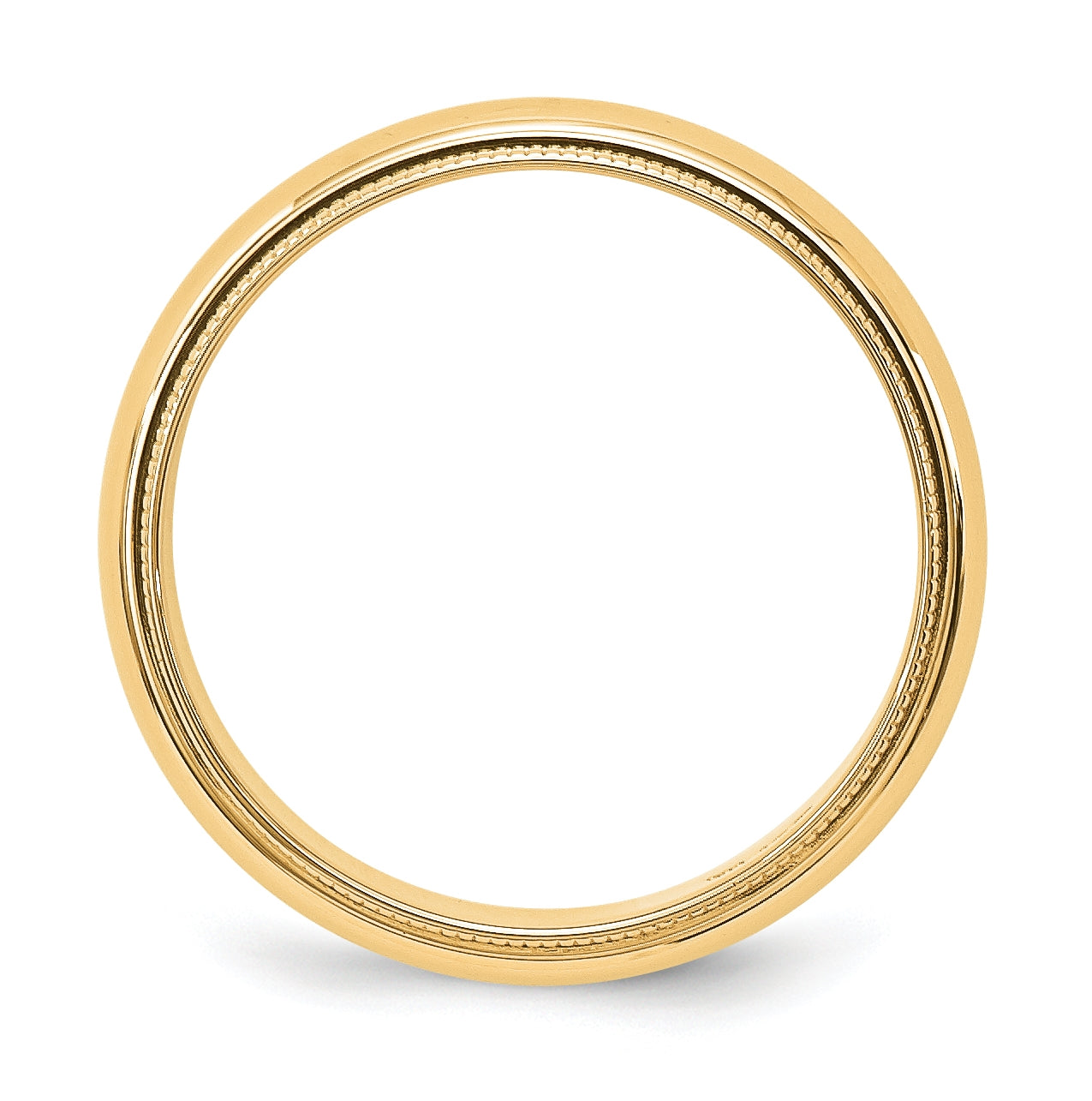 10k Yellow Gold 5mm Milgrain Half Round Wedding Band Size 4.5