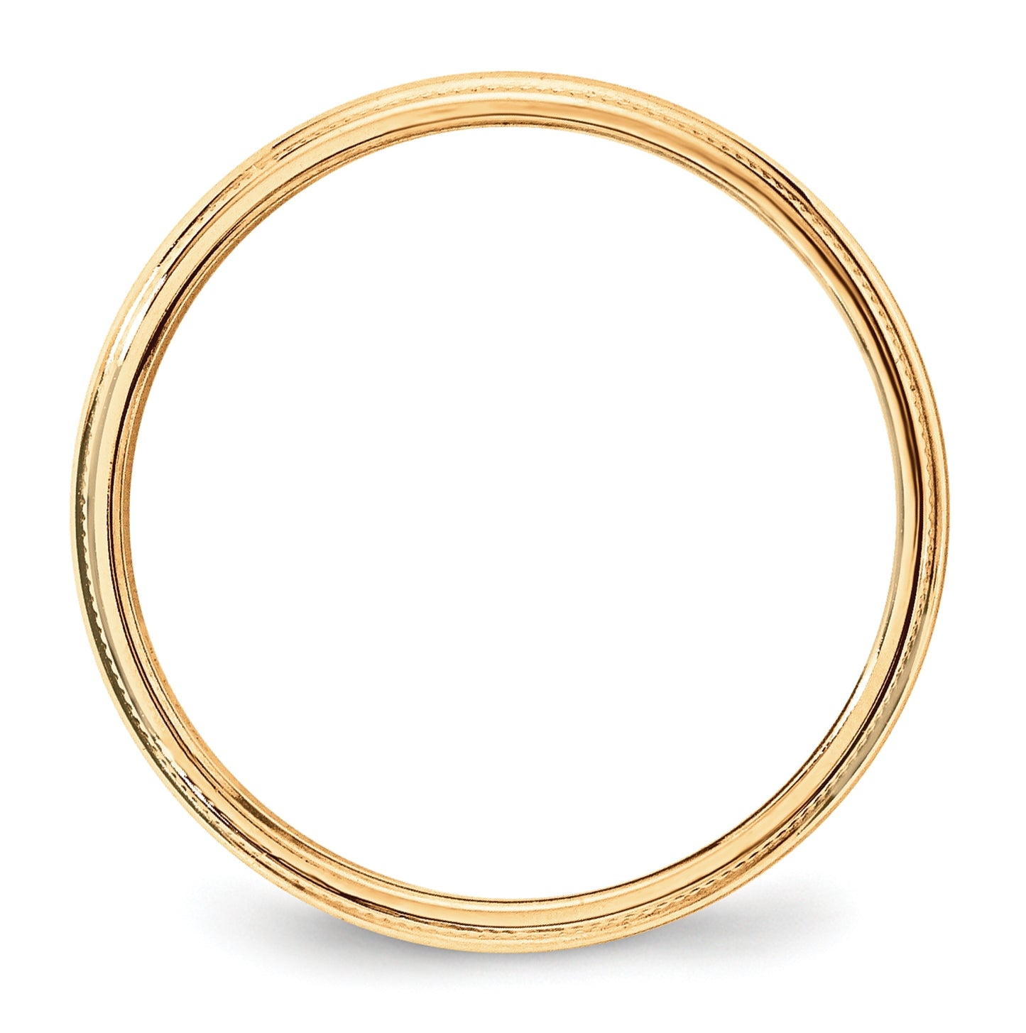 10k Yellow Gold 3mm Lightweight Milgrain Half Round Wedding Band Size 4