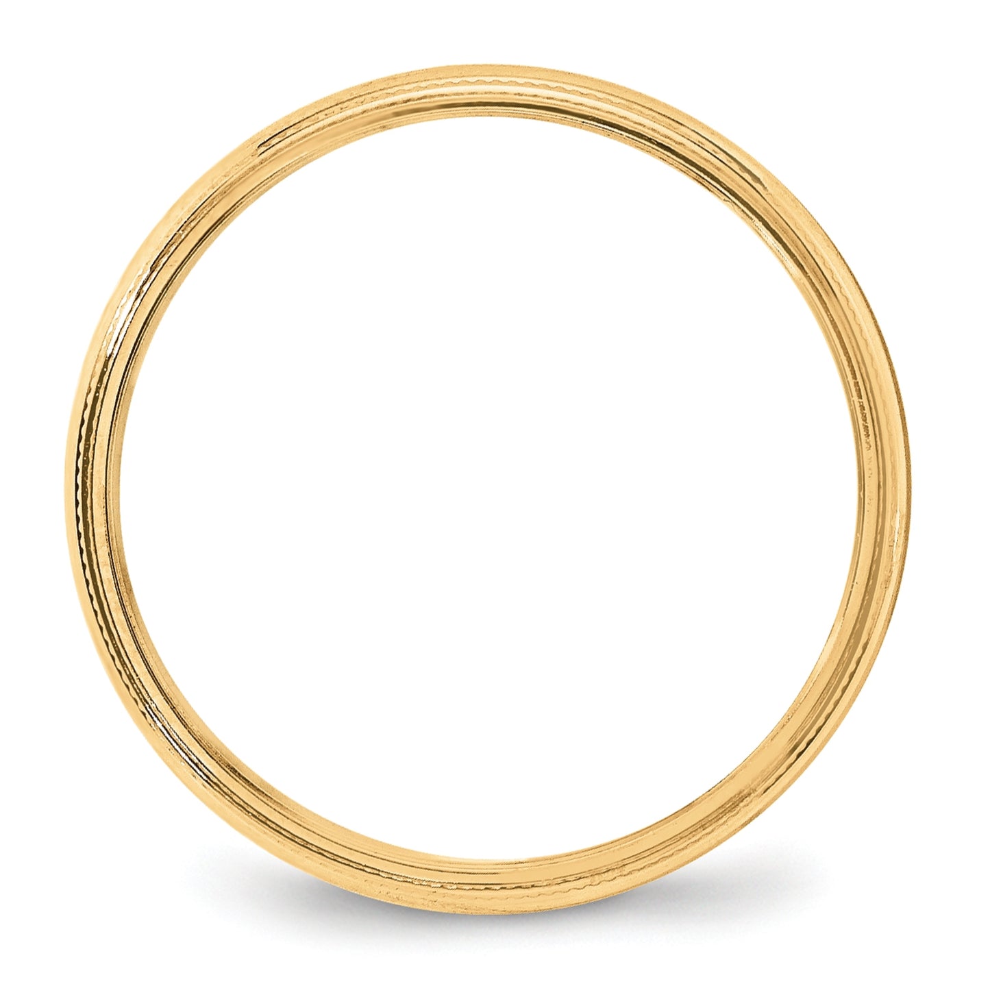 10k Yellow Gold 4mm Lightweight Milgrain Half Round Wedding Band Size 4.5
