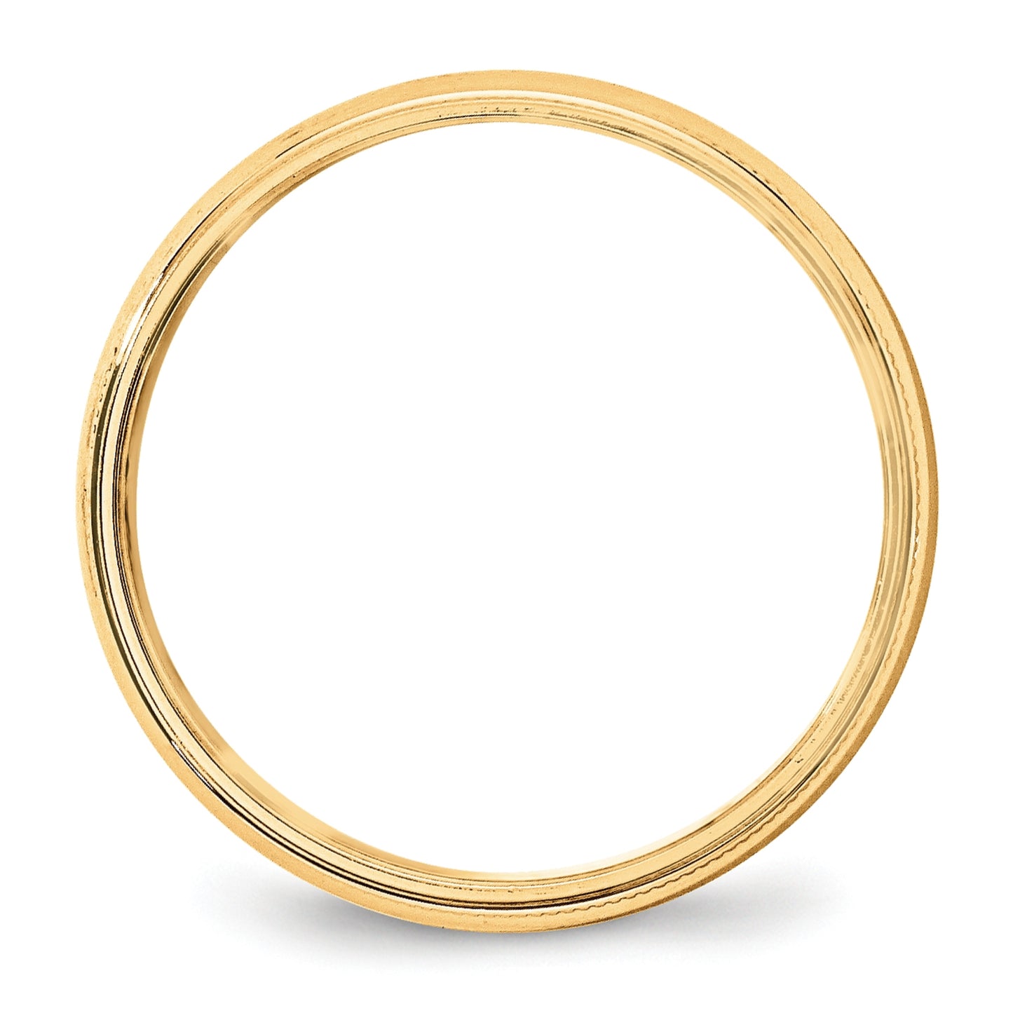 10k Yellow Gold 5mm Lightweight Milgrain Half Round Wedding Band Size 4.5