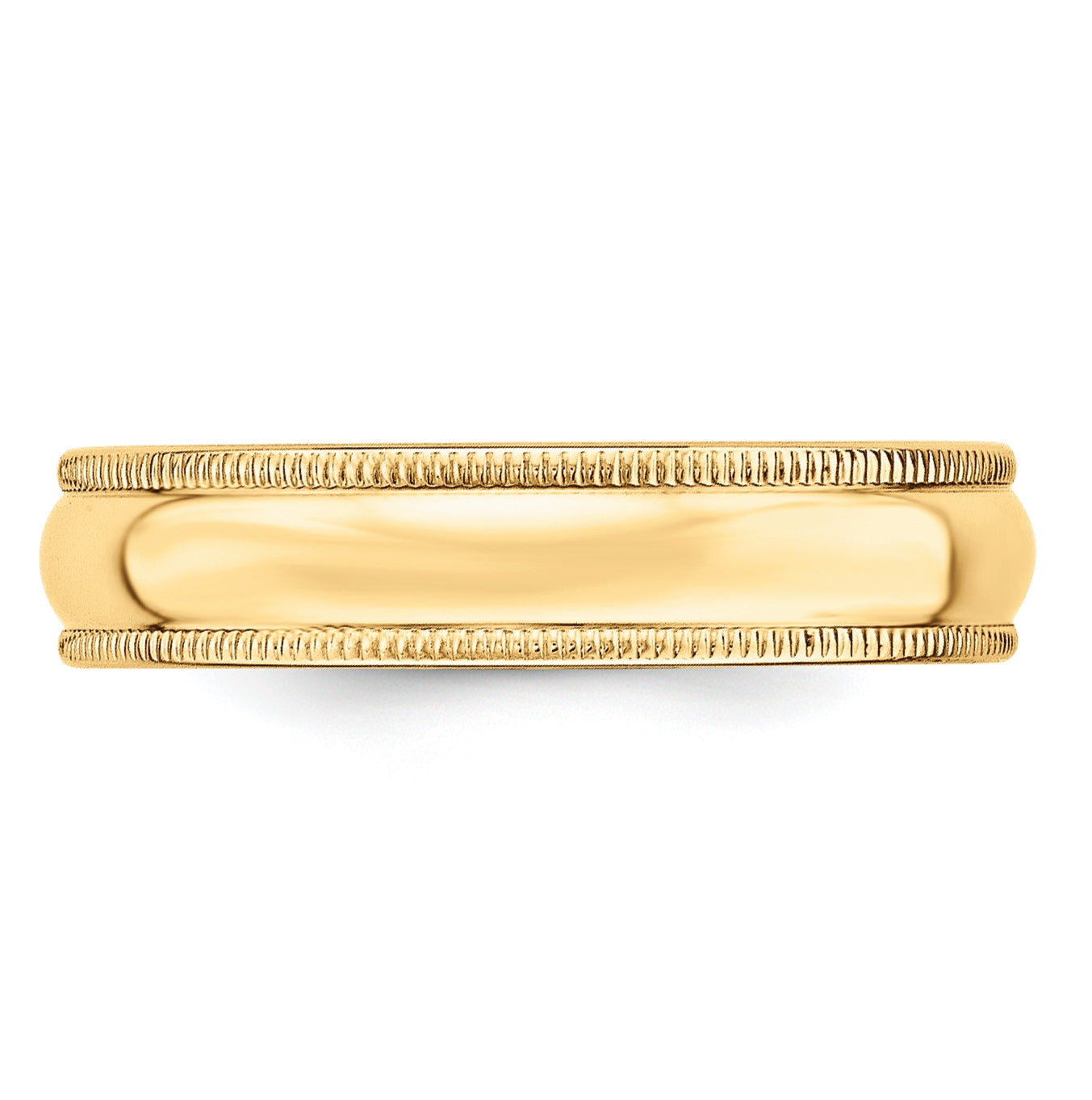 10k Yellow Gold 5mm Lightweight Milgrain Half Round Wedding Band Size 4.5