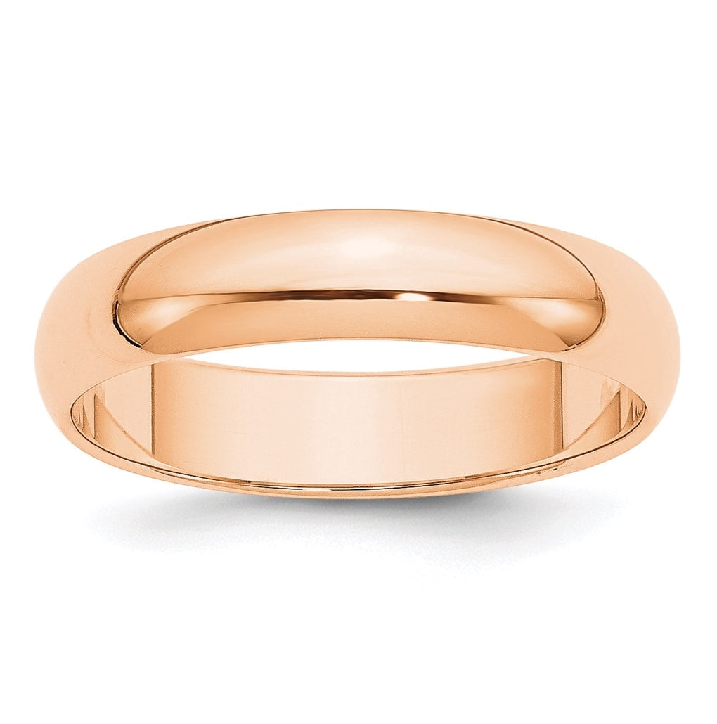10k Rose Gold 5mm Half Round Wedding Band Size 5.5